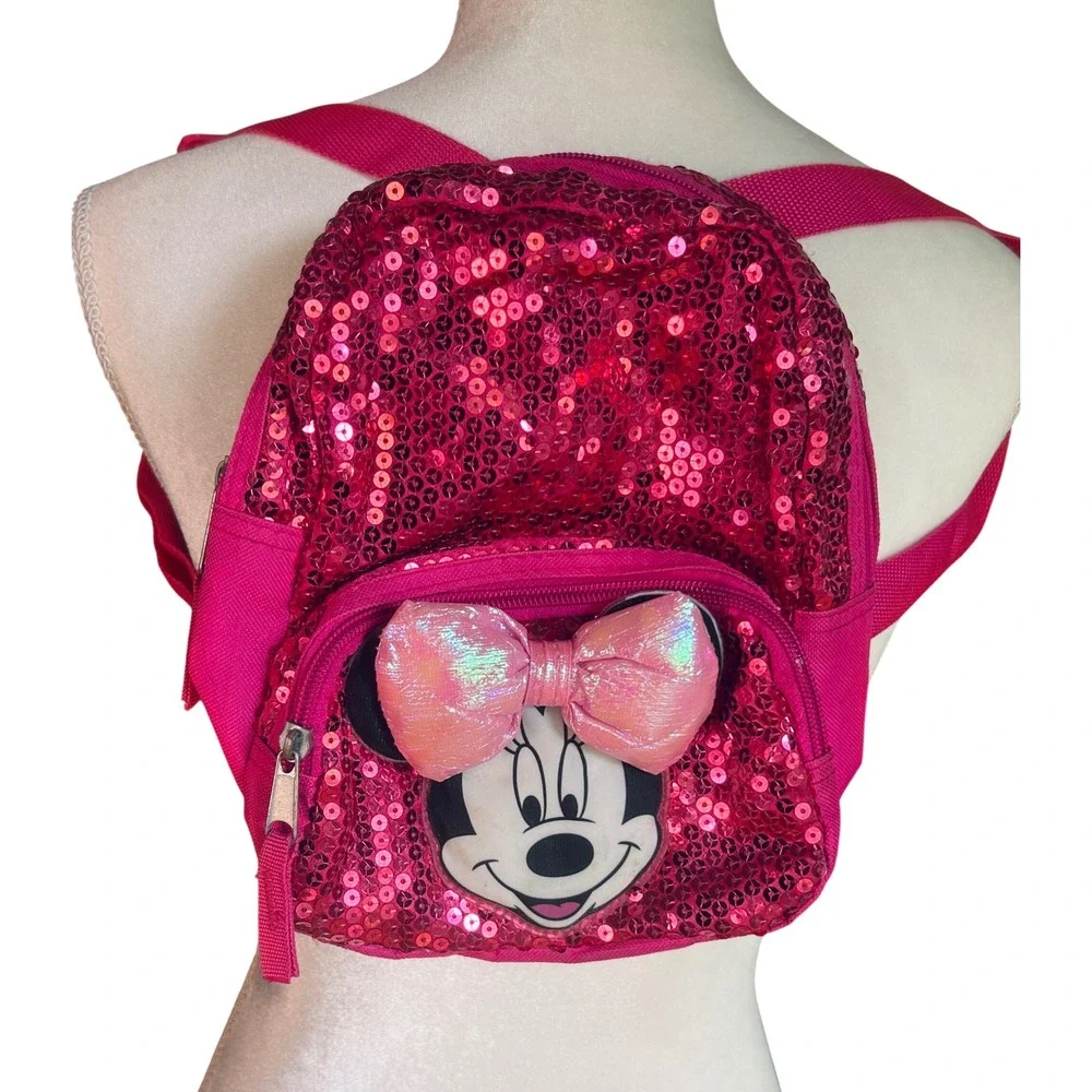 Disney Minnie Mouse Mini Backpack Sequin Hot Pink Disneycore